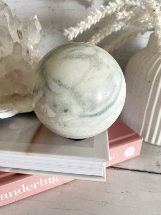 Caribbean Calcite Sphere Includes Holder