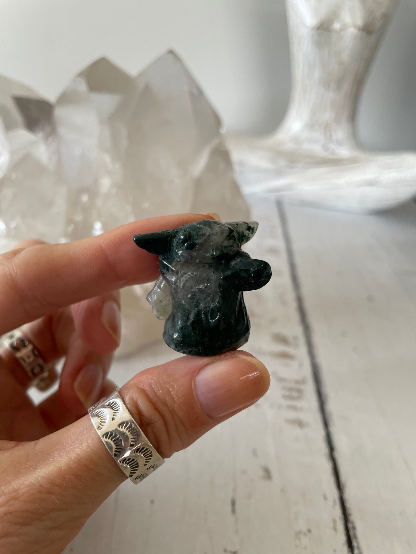 Moss Agate Yoda