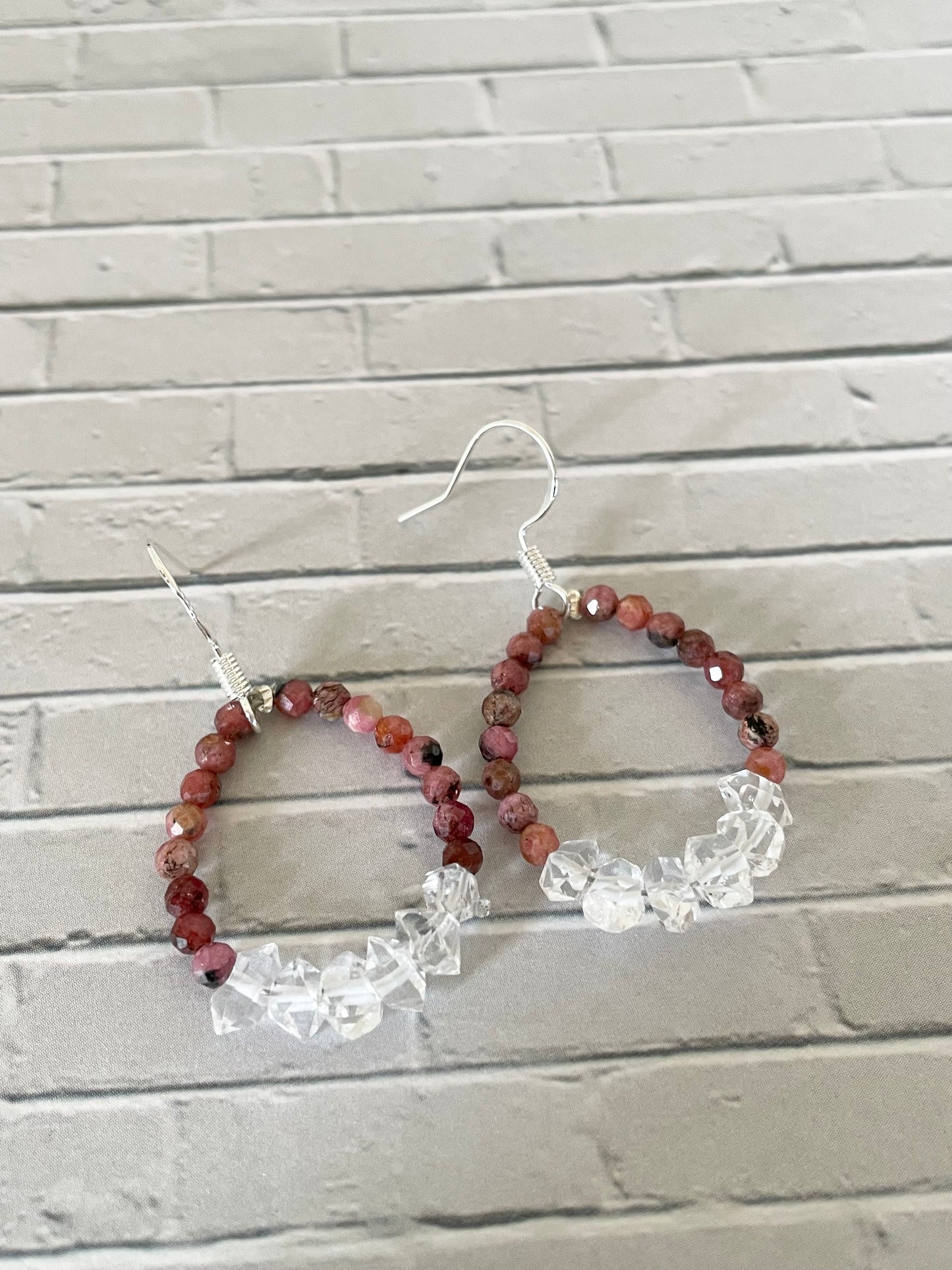 Herkimer \Rhodonite Earrings