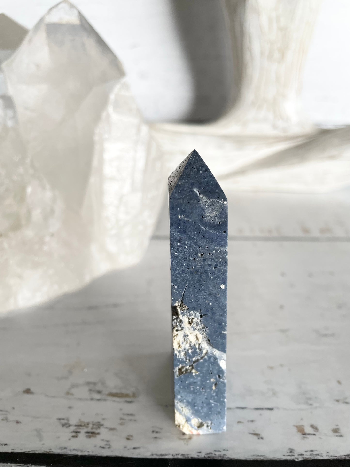 Blue coral jade Obelisk