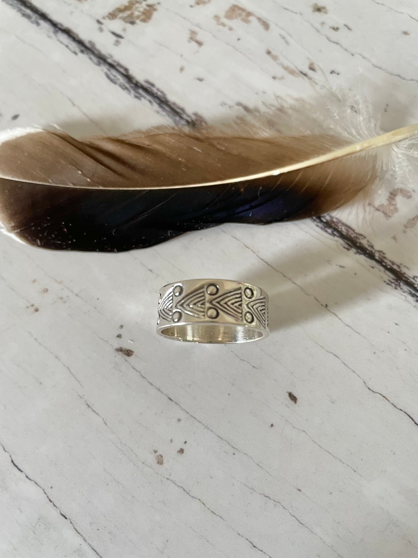 Navajo Style Hand Stamped Ring ~ Ring 8