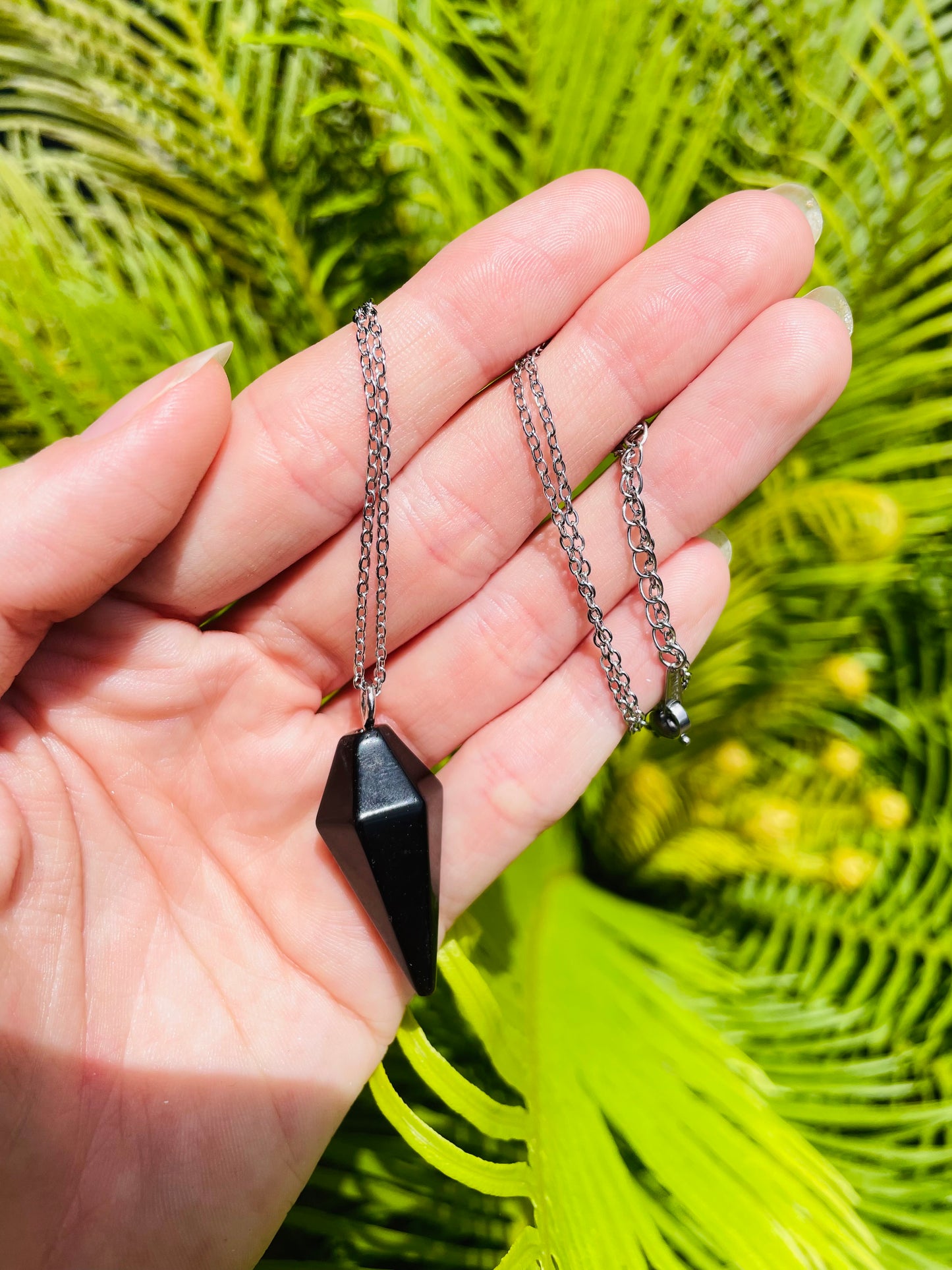 Black Obsidian Pendulum Necklace