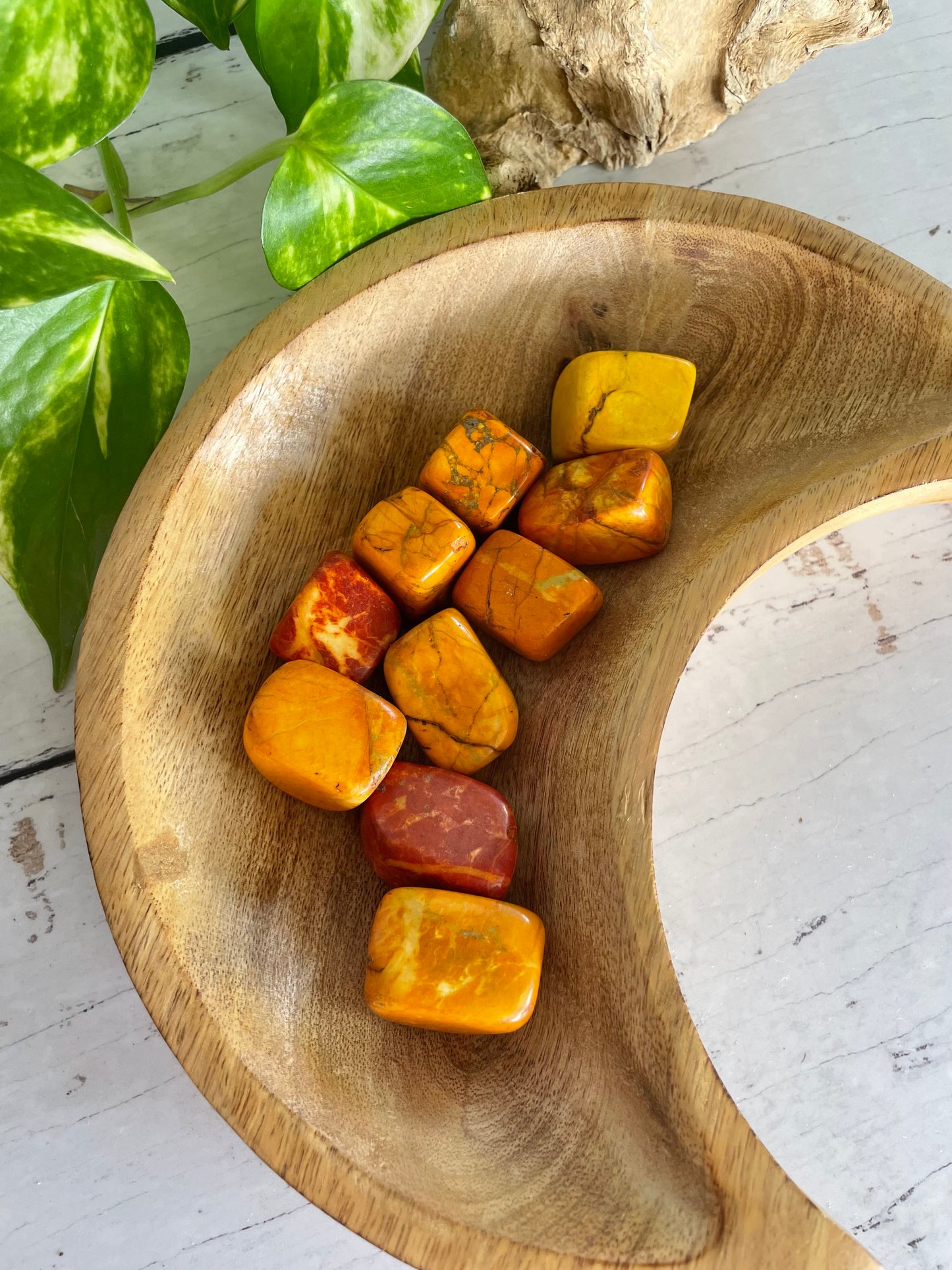 Orange /Golden Howlite Tumble Stones