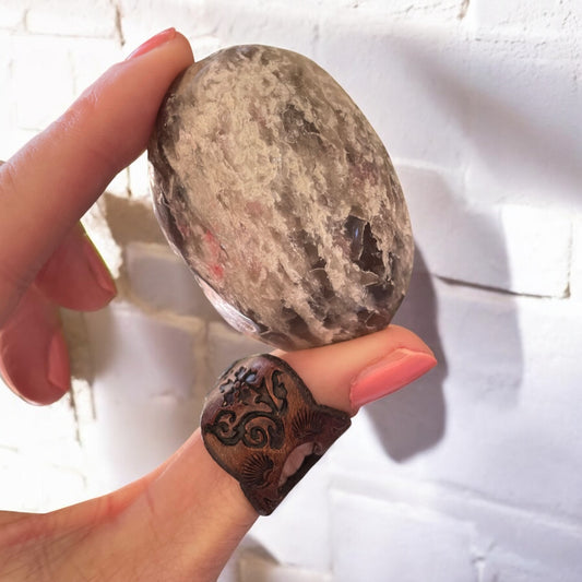Rubellite Tourmaline Pillow Palm Stone