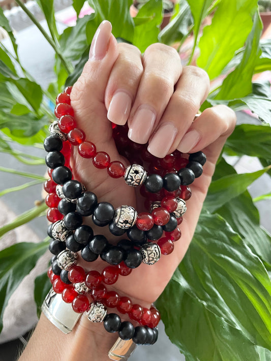 Shungite & Carnelian Healing Bracelet ~ PASSION