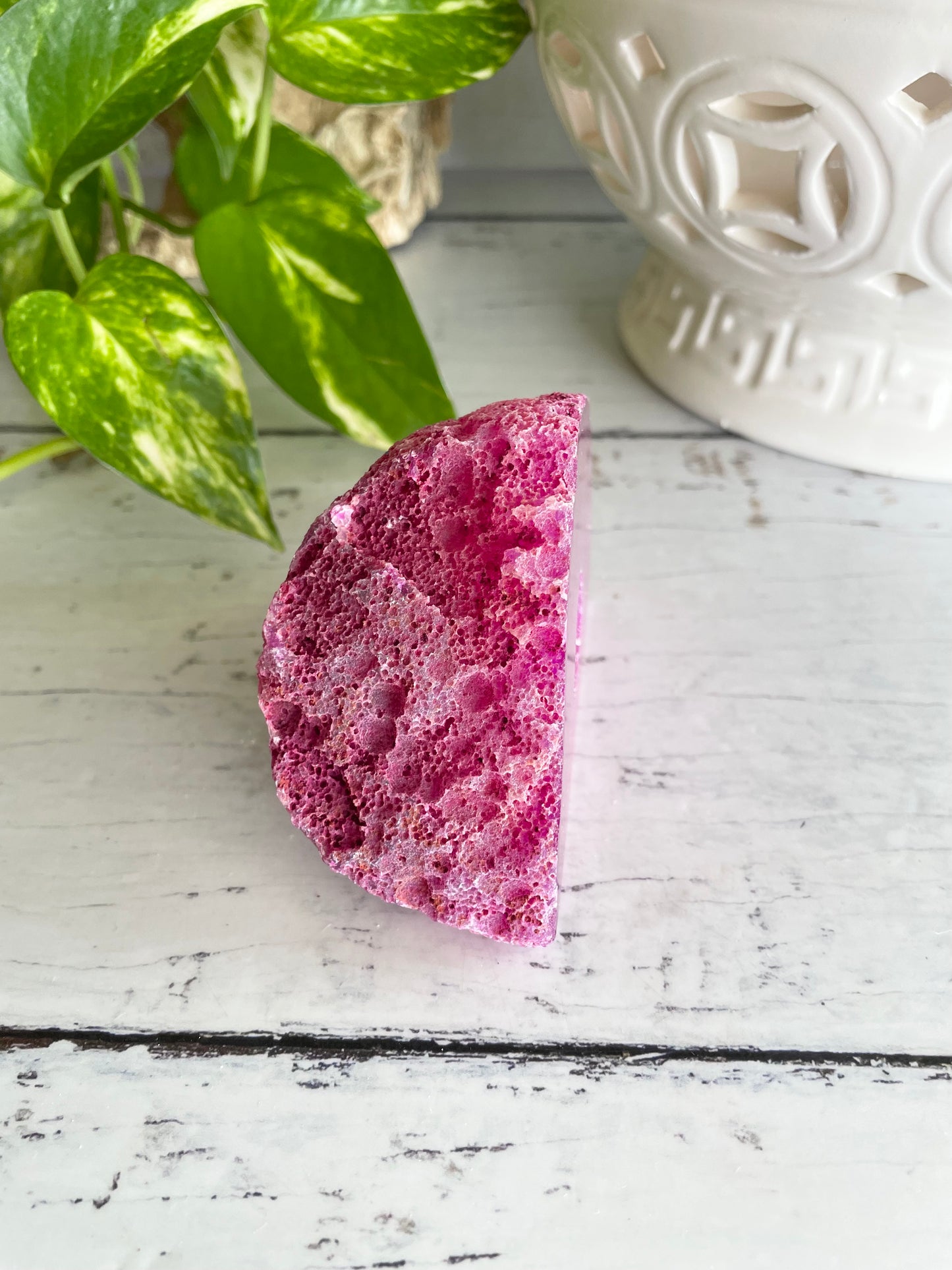 Agate Druzy Geode ~ Pink