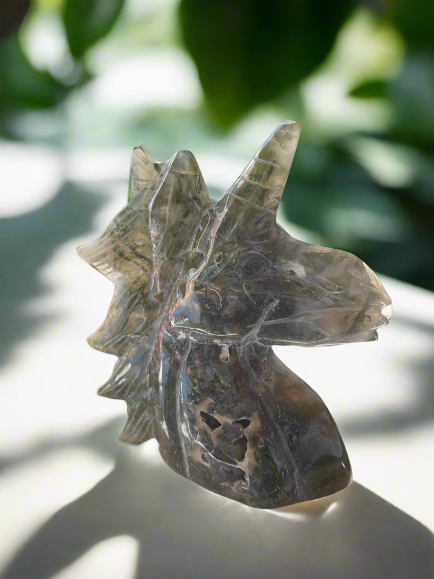 Moss Agate Unicorn