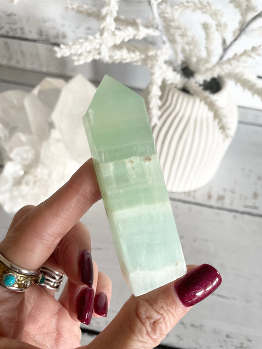 Pistachio Calcite Obelisk