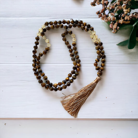 Tigers Eye & Citrine ~ Mala/Prayer Beads