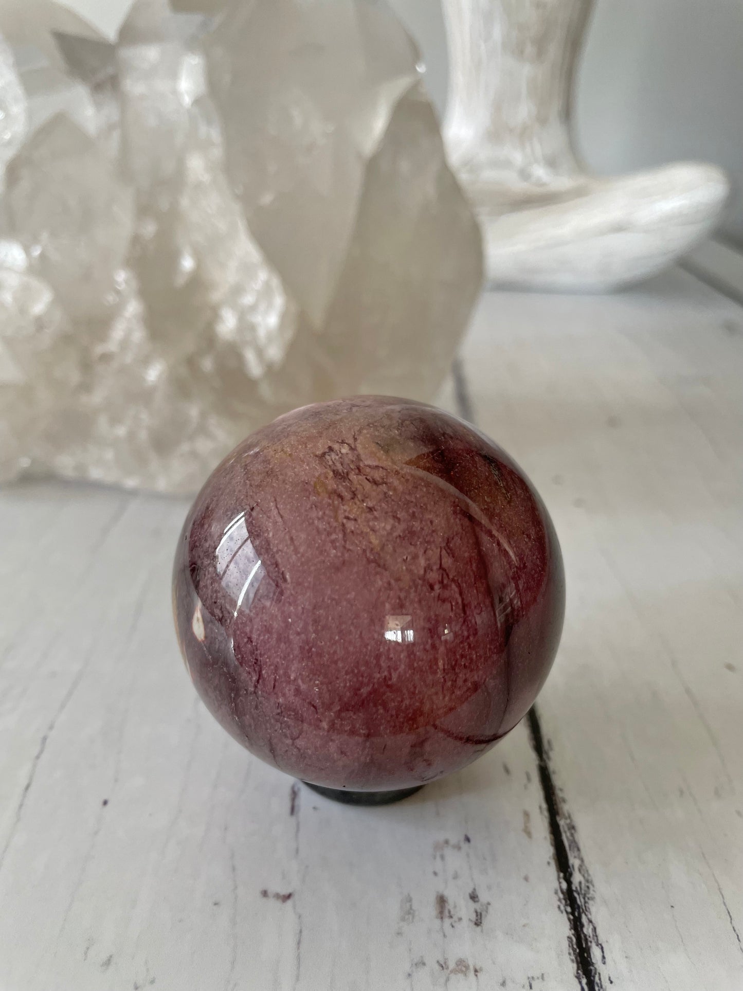 Mookaite Sphere Includes Wooden Holder