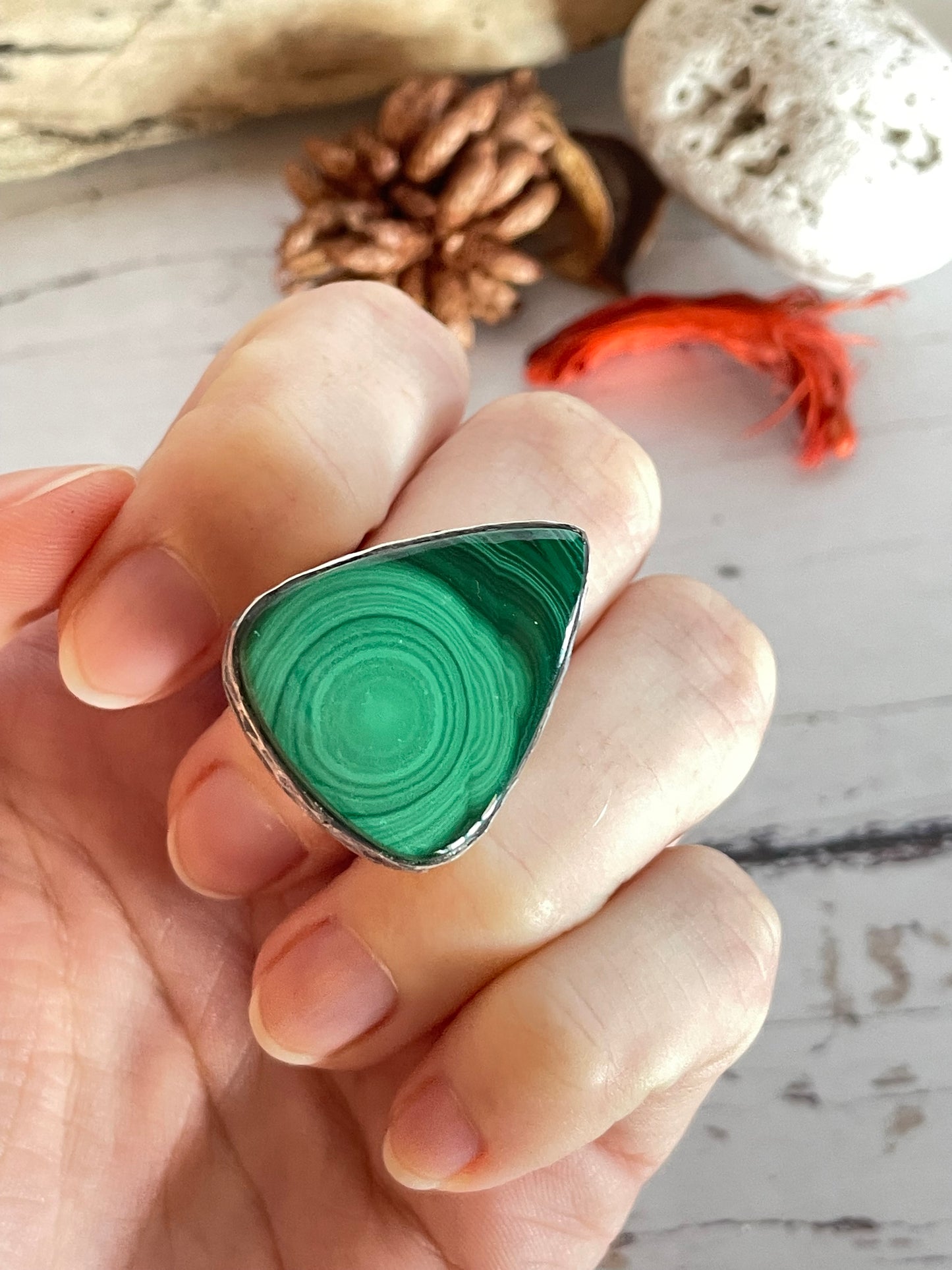 Malachite Silver Ring