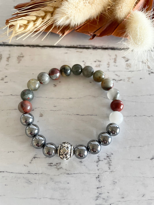 Terahertz & African Bloodstone Healing Bracelet ~ Purification