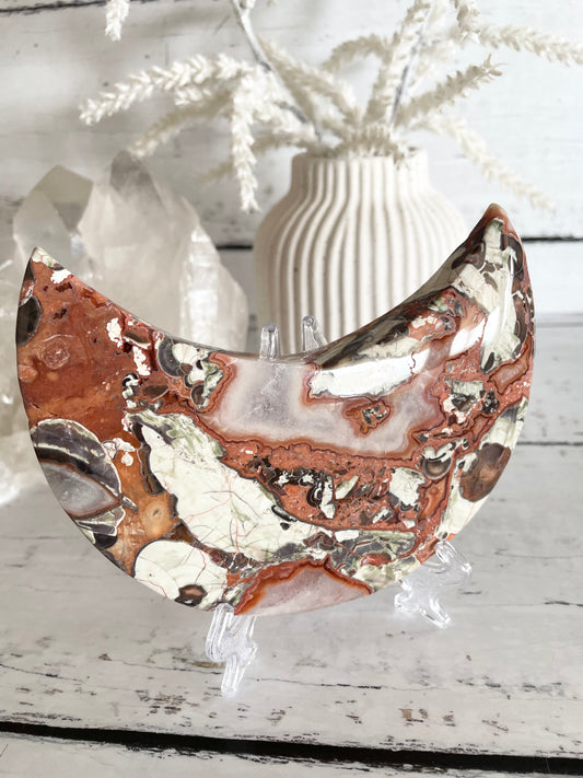 Fortune Agate Crescent Moon