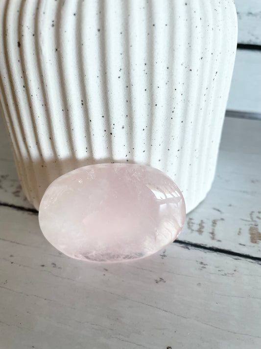 Rose Quartz Pillow Palm Stone