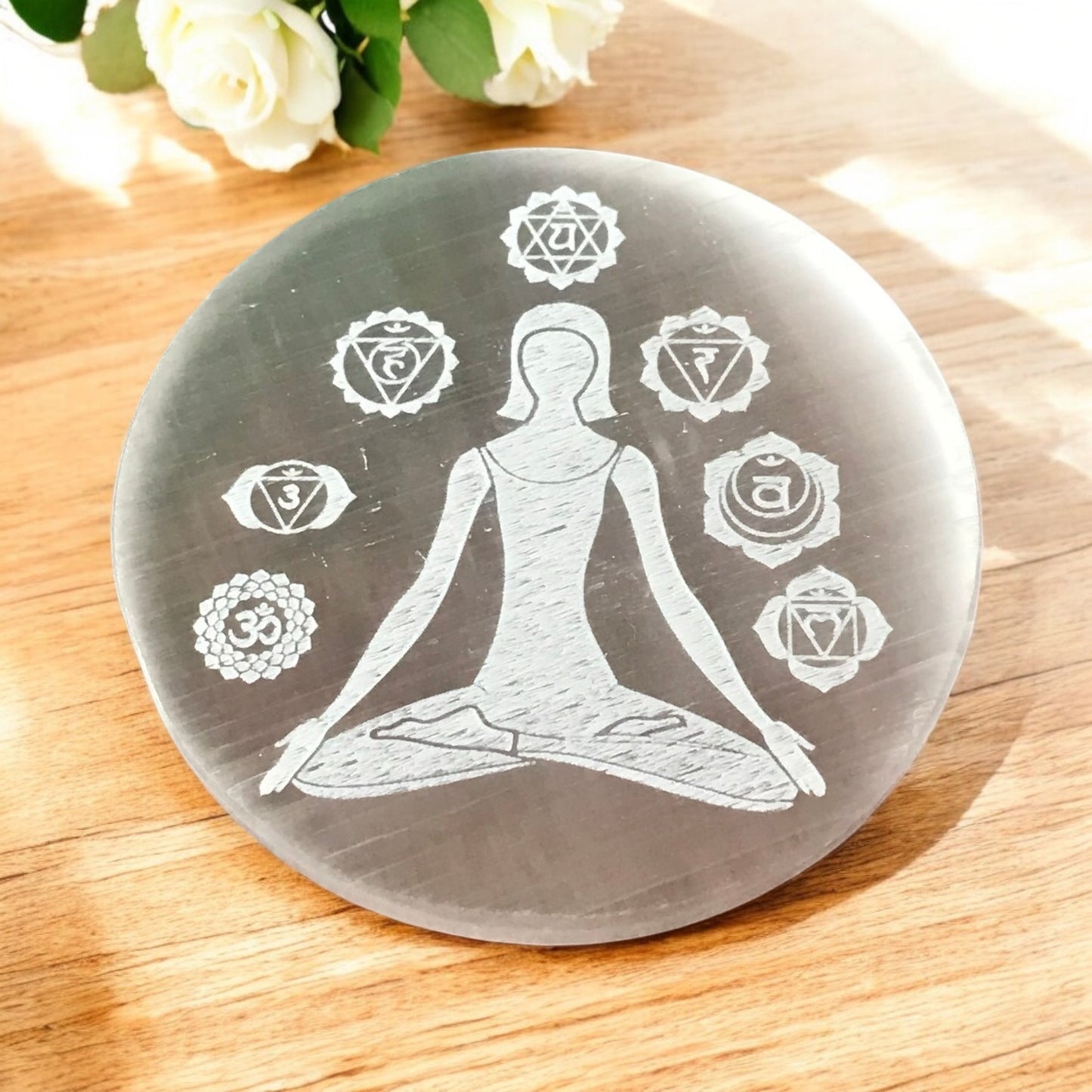 Selenite Charging Plate ~ Chakra Balance