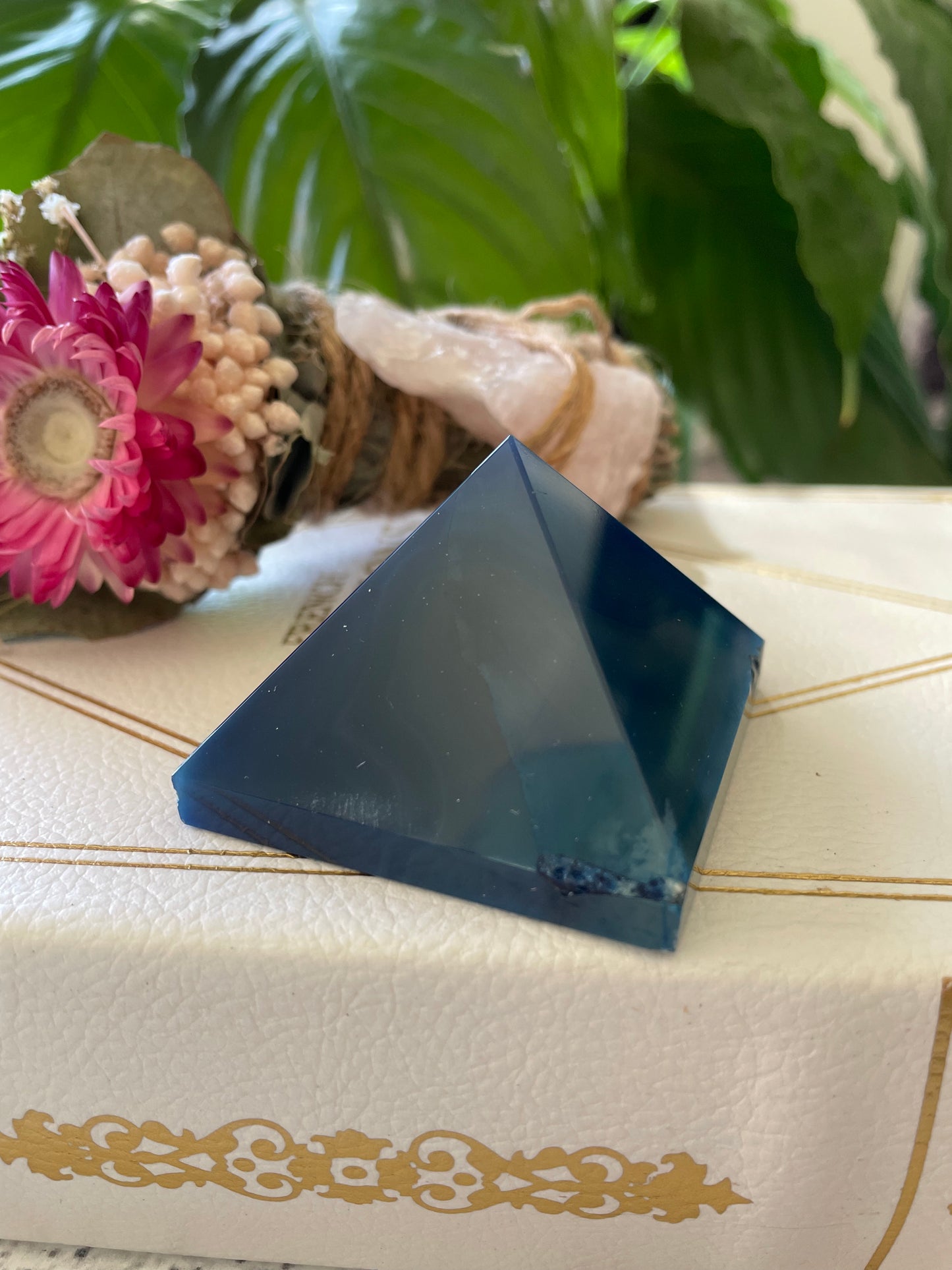 Blue Agate Pyramid