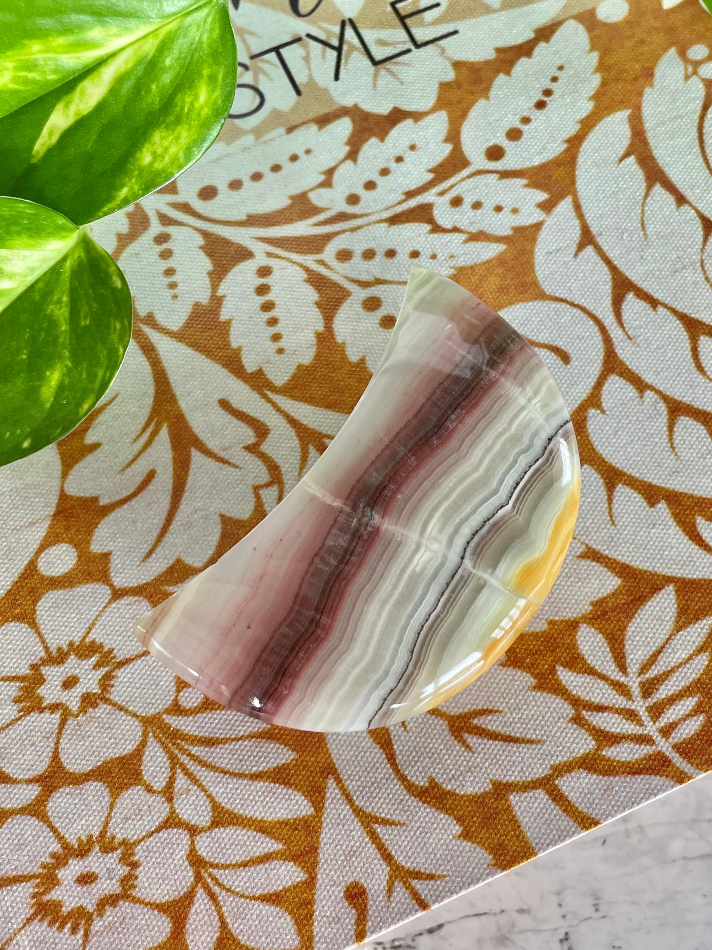 Pink Banded Onyx Moon