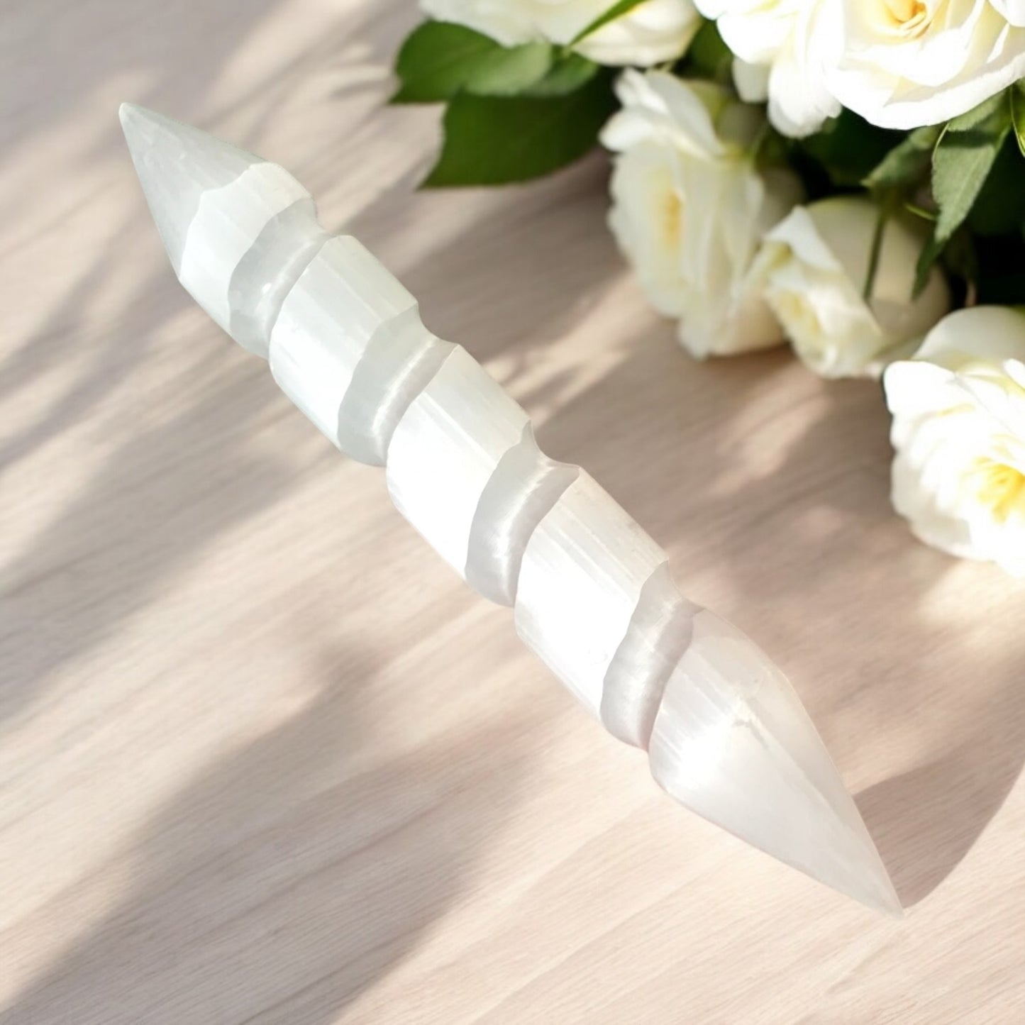 Selenite Double Point Wand