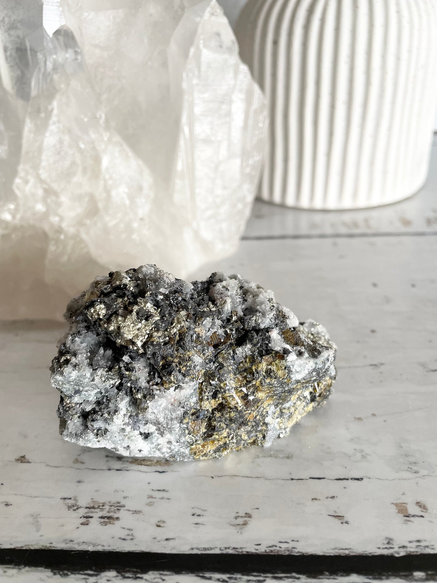 Quartz Pyrite Cluster