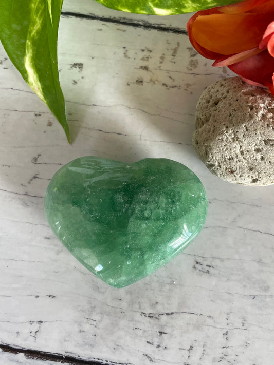 Green Fluorite Heart