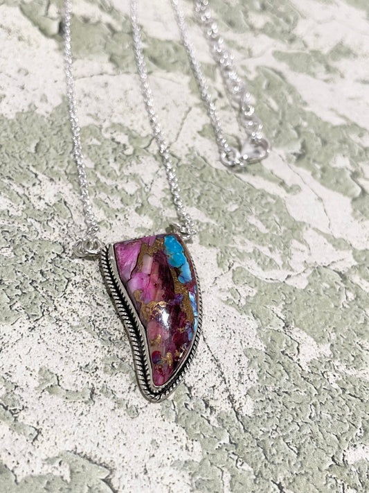 Spiny Oyster/Kingman Turquoise Necklace