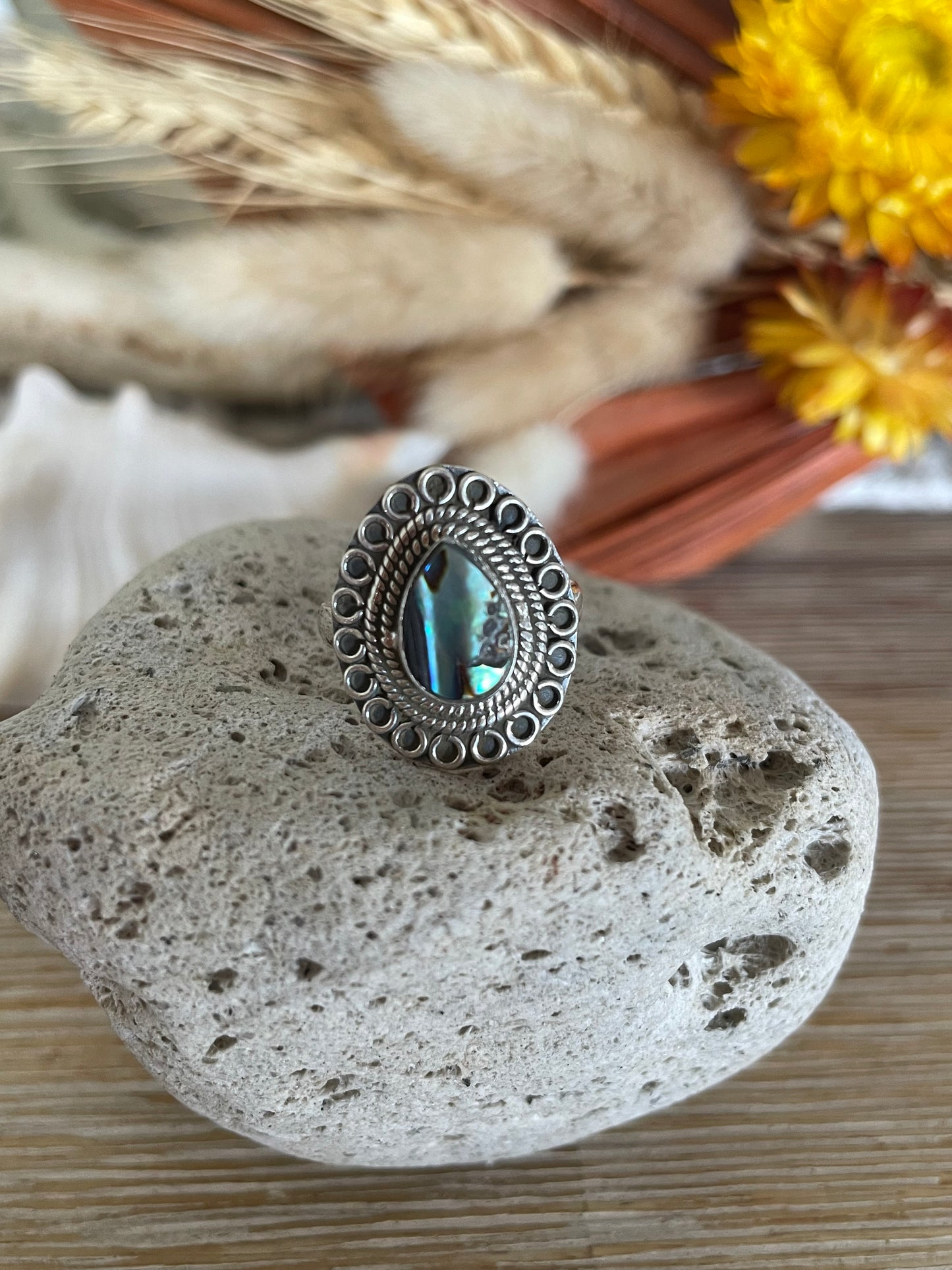 Abalone Shell Ring ~ size 7/7.5