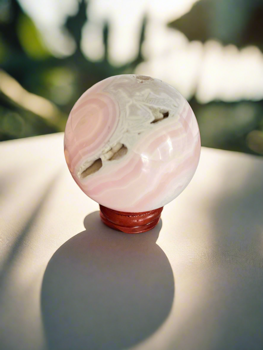 Mangano Calcite Sphere Includes Holder