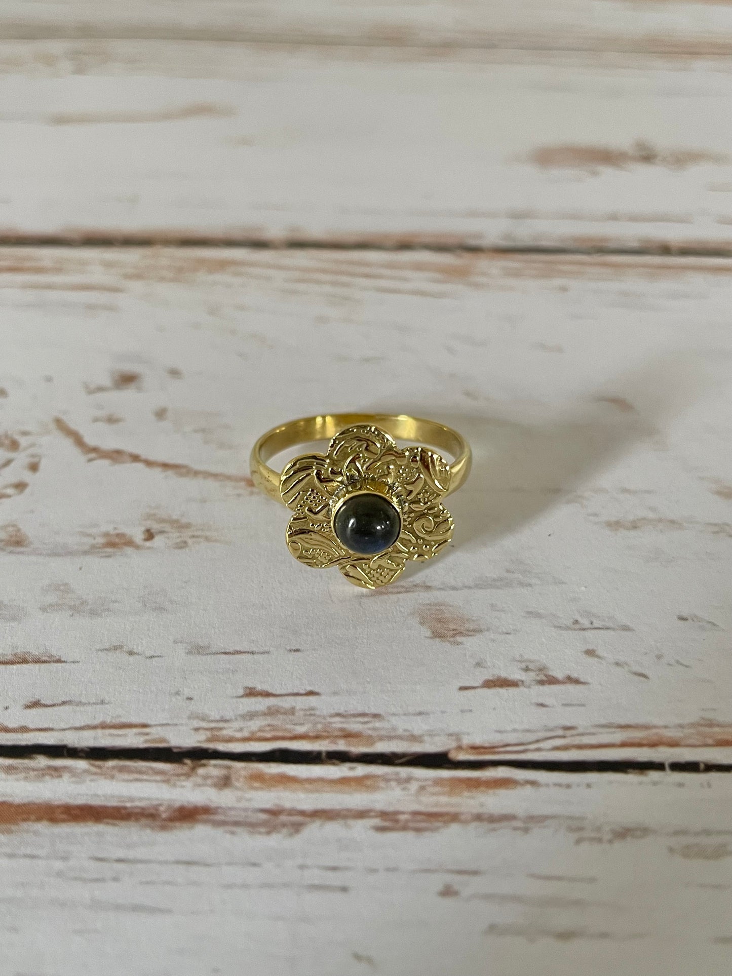 Dark Labradorite Ring - Size 6.5