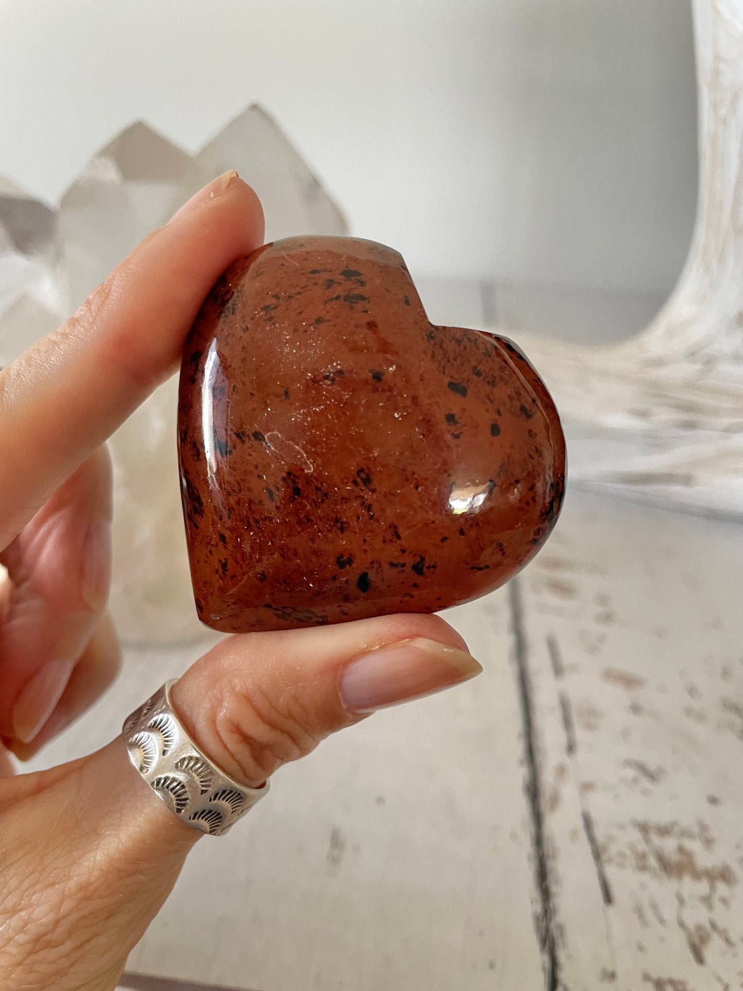 Mahogany Obsidian Heart