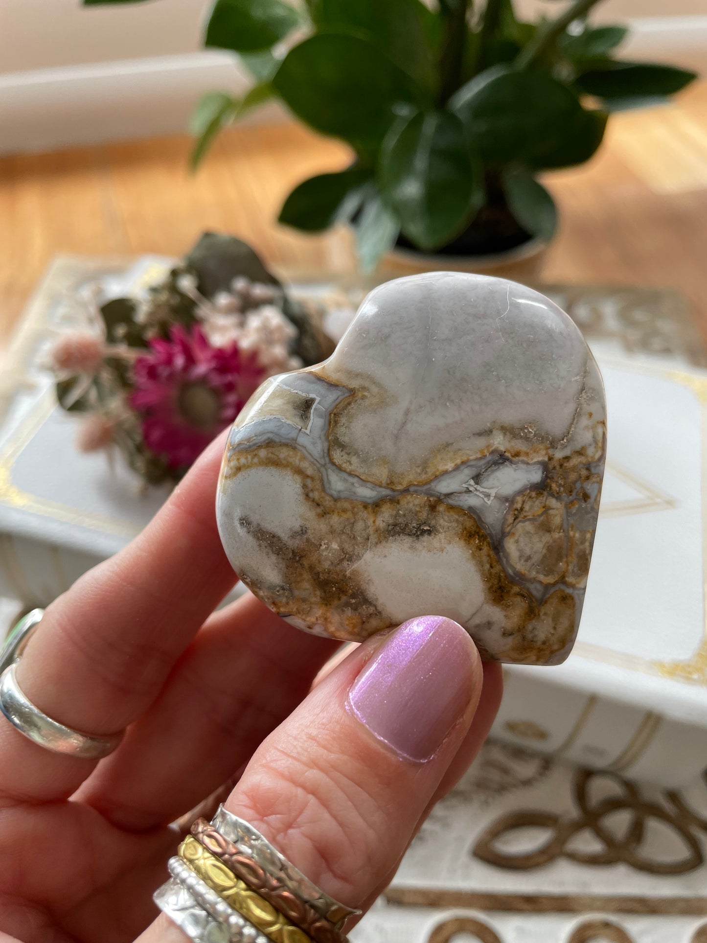 Spotted Agate Heart