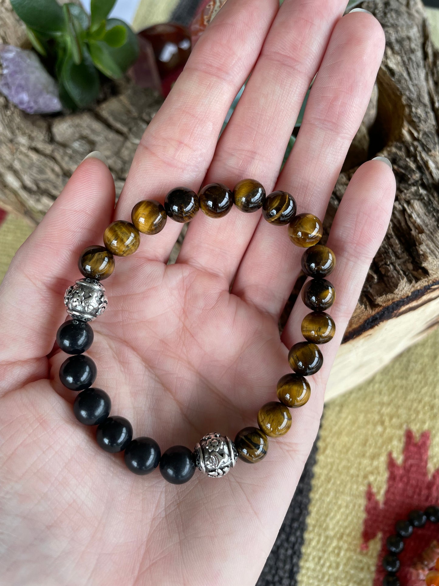 Shungite & Tigers Eye Healing Bracelet ~ POWER