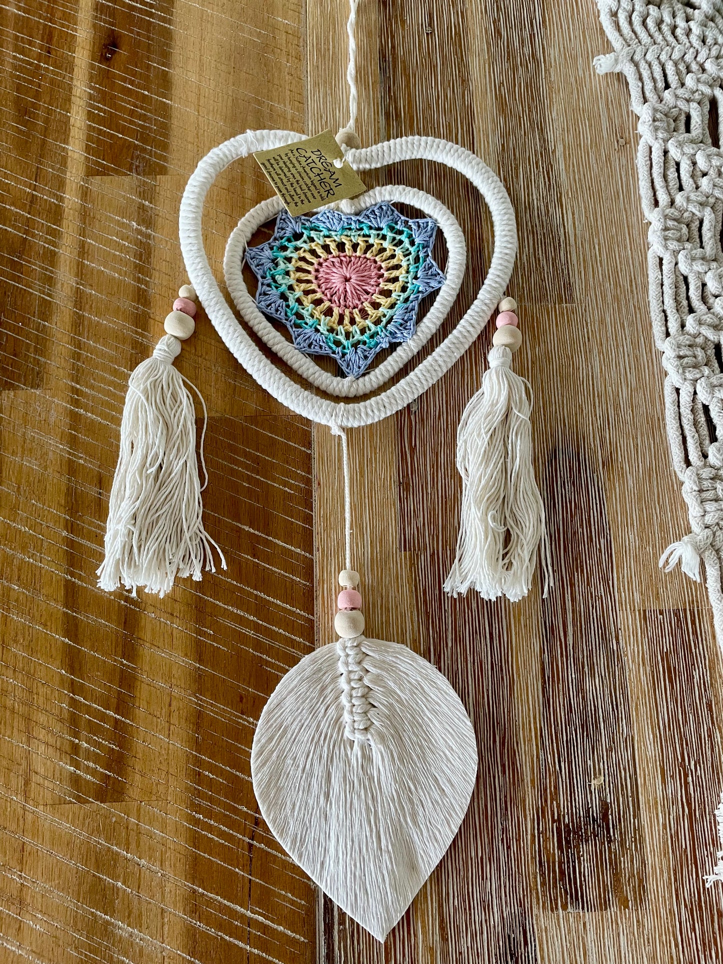 Dream Catcher - Macrame Blue Heart