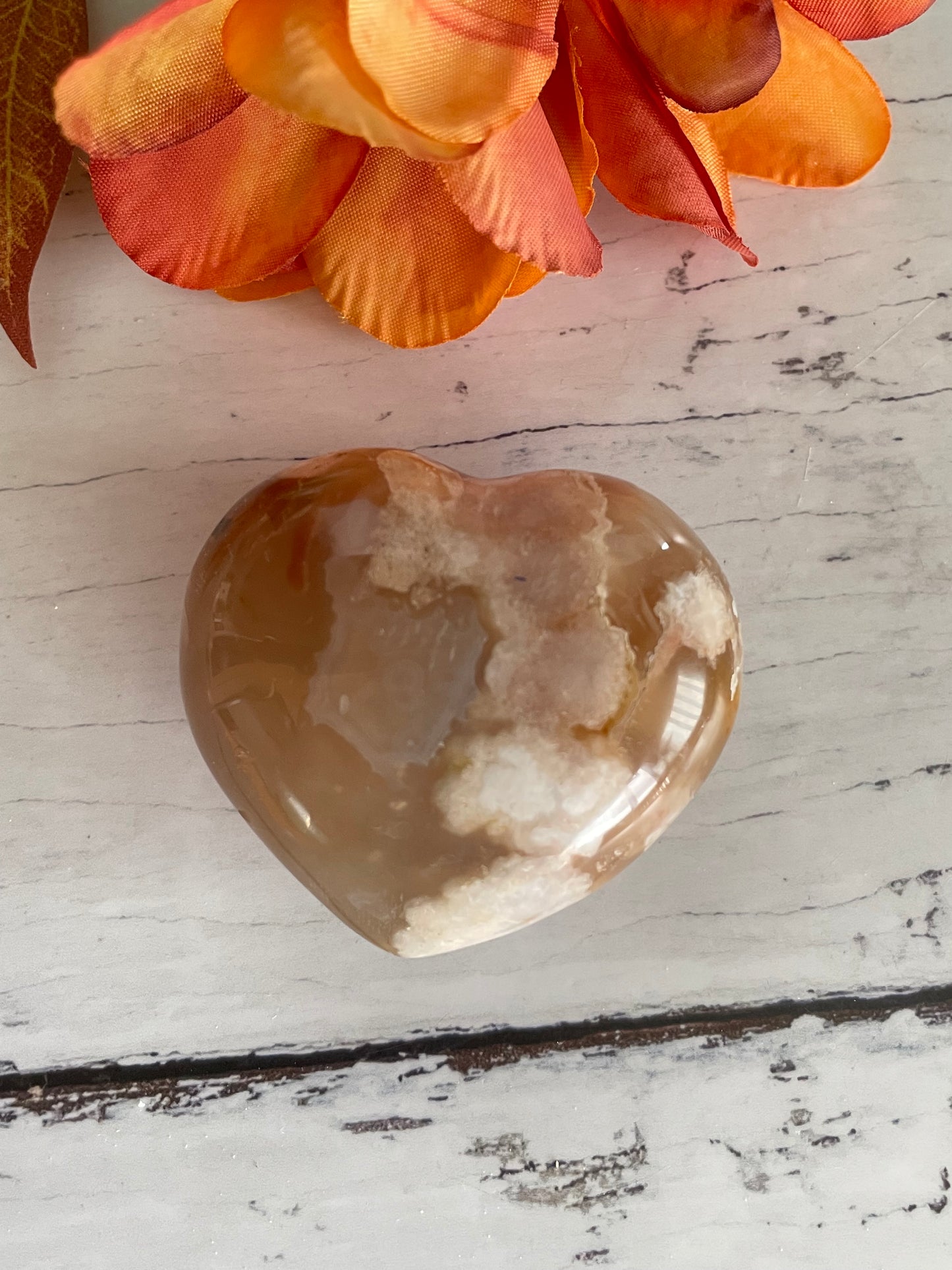 Flower Agate Heart