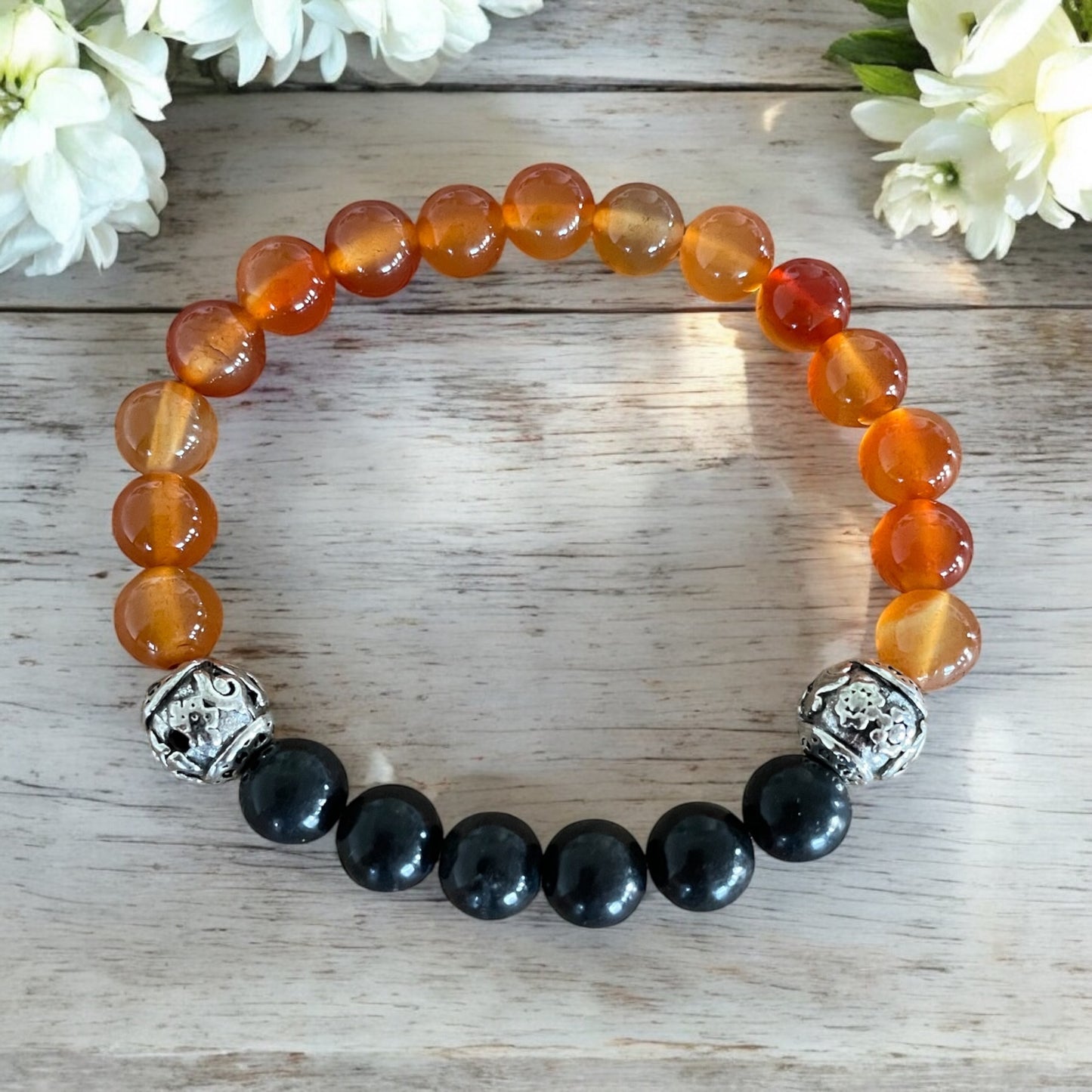 Shungite & Carnelian Healing Bracelet ~ PASSION