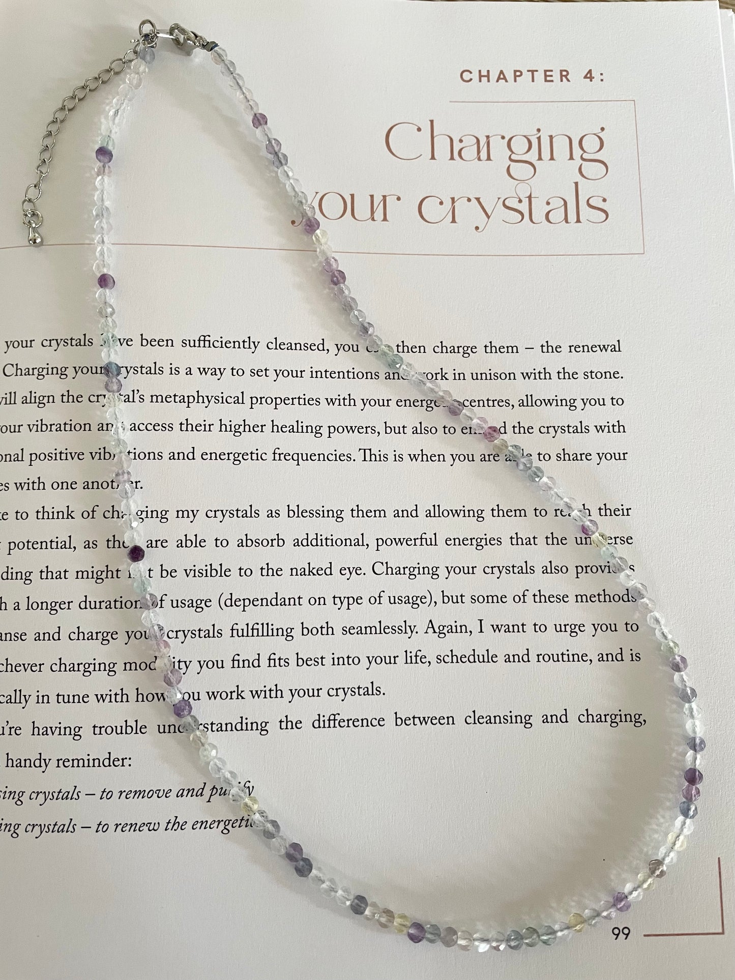 Rainbow Fluorite  - Faceted Necklace