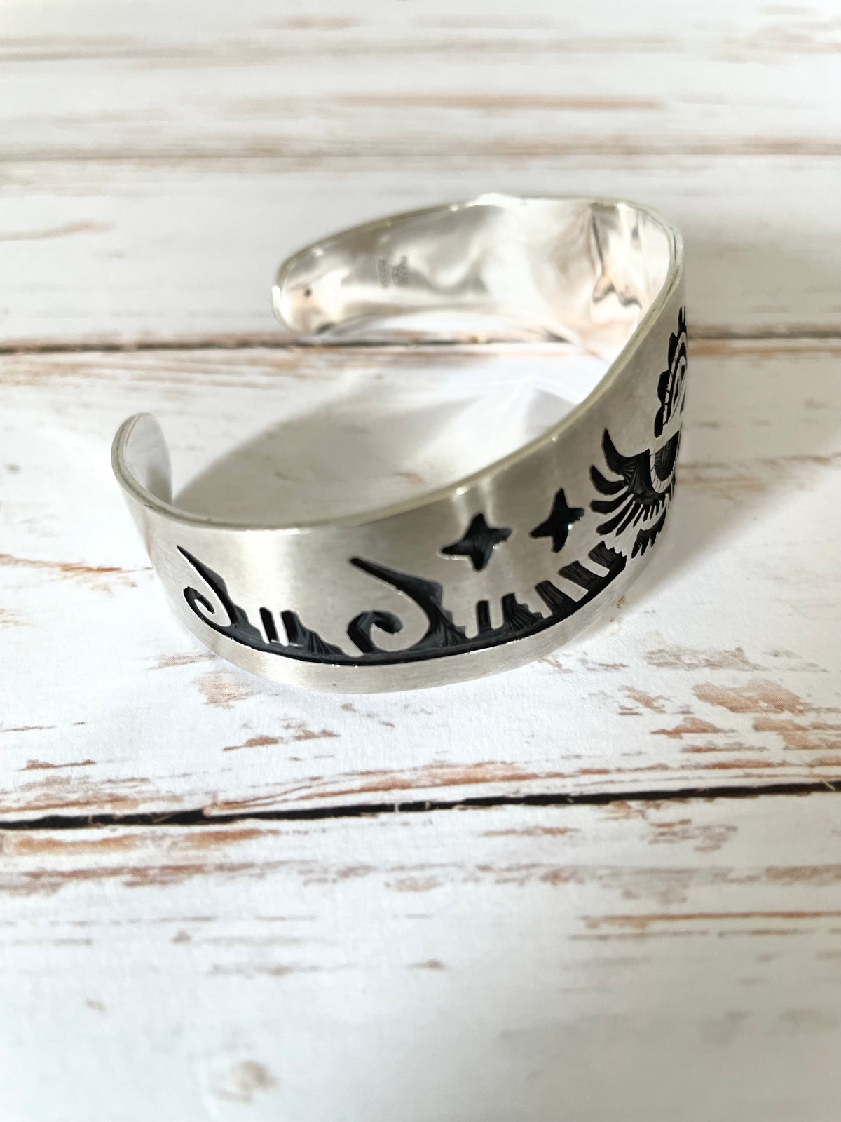 Navajo/Hopi Eagle Water Silver Cuff