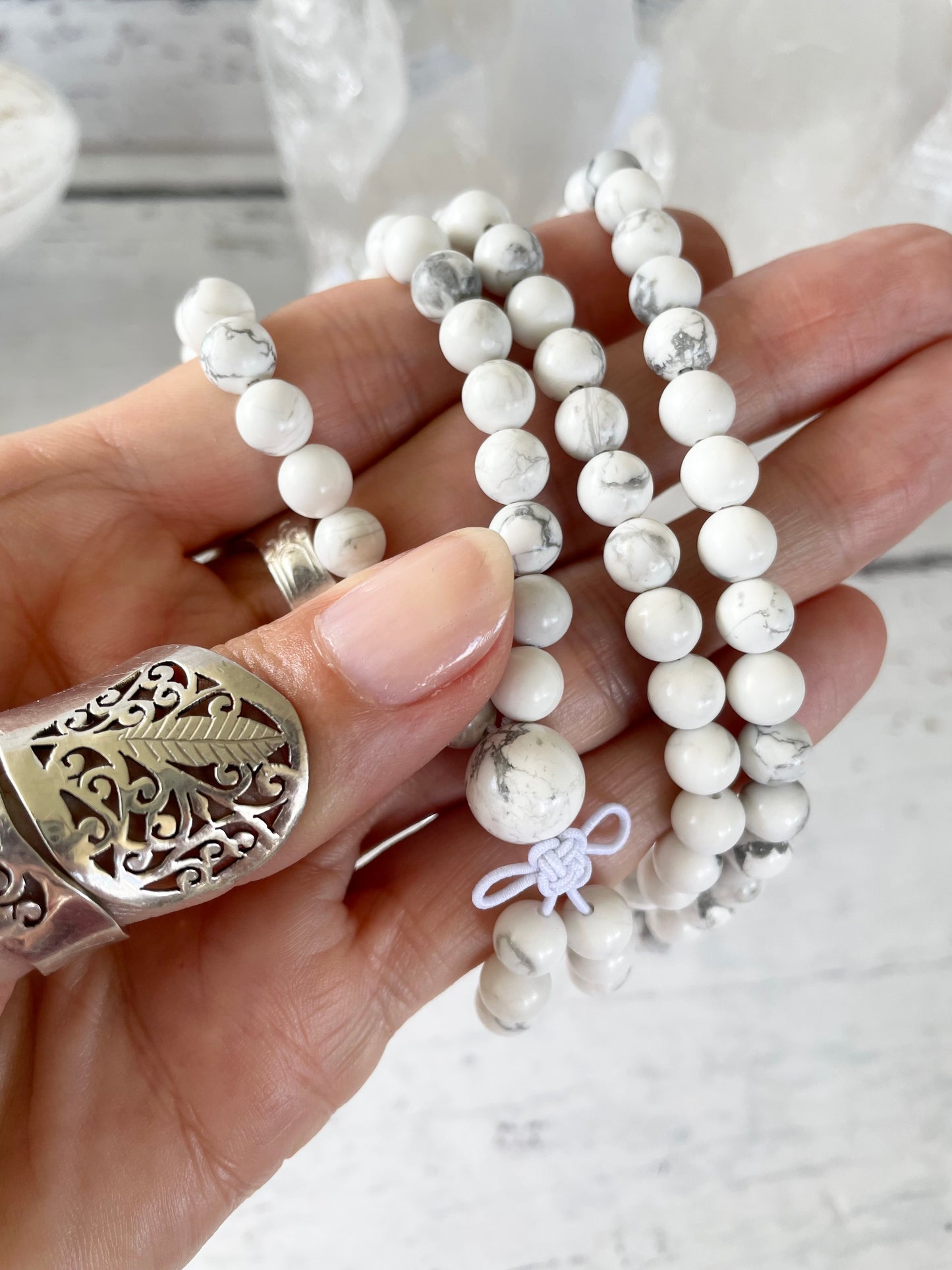 White Howlite Malas