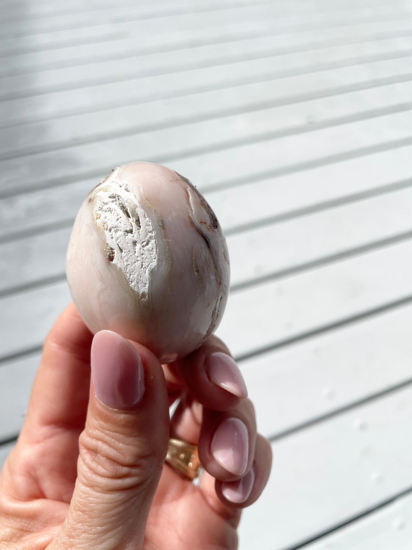 Pink Opal Egg with holder