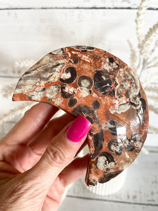 Fortune Agate Crescent Moon