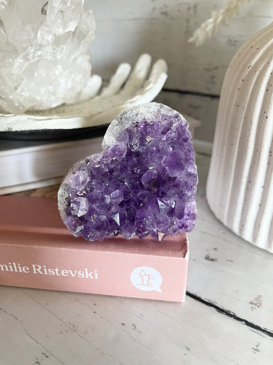 Amethyst Cluster Heart