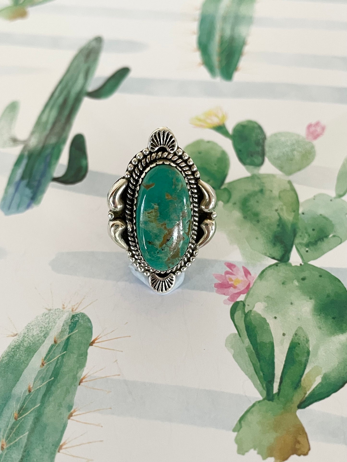 Royston Turquoise Ring - Adjustable 6.5-10
