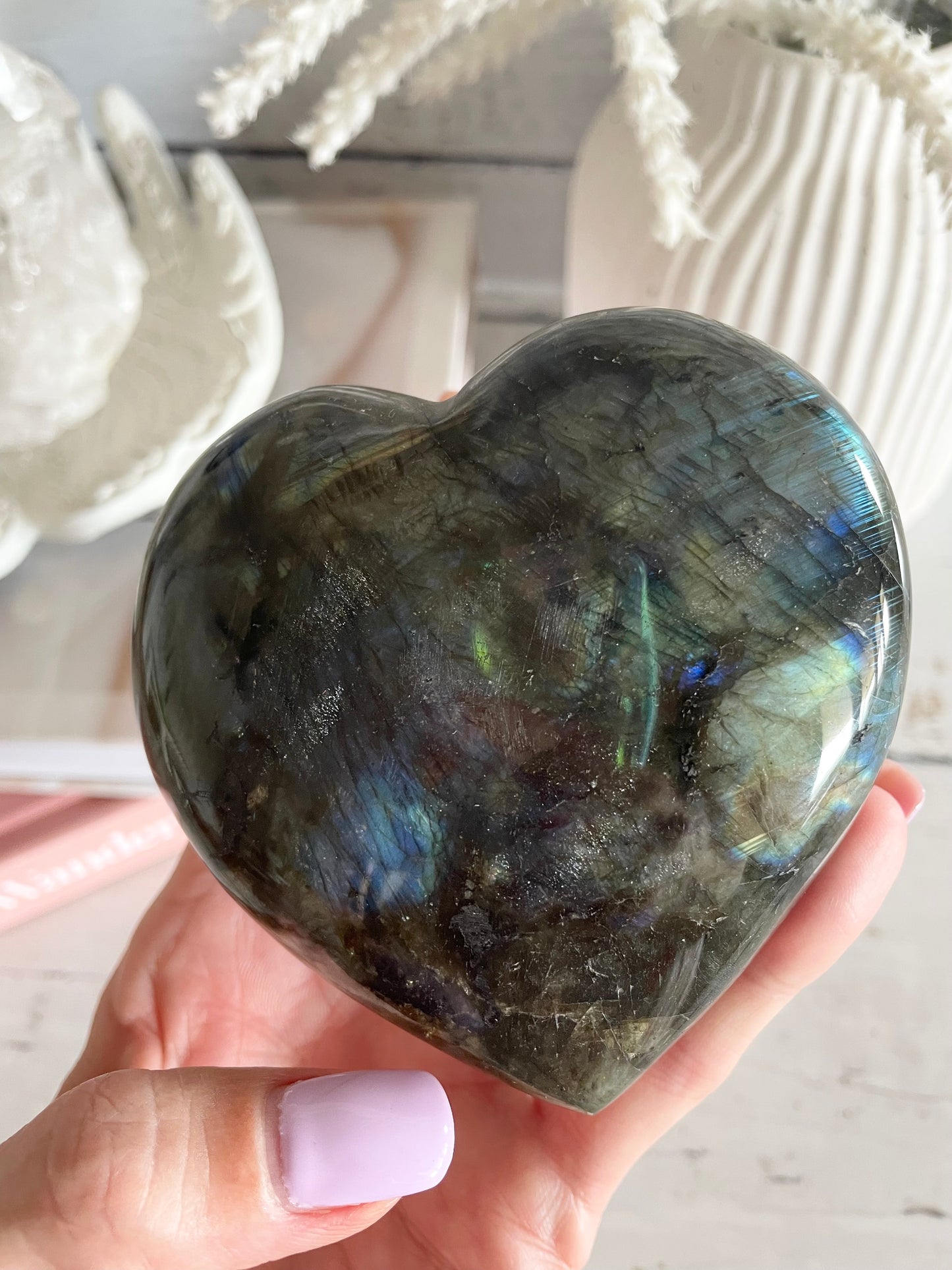 Labradorite Heart