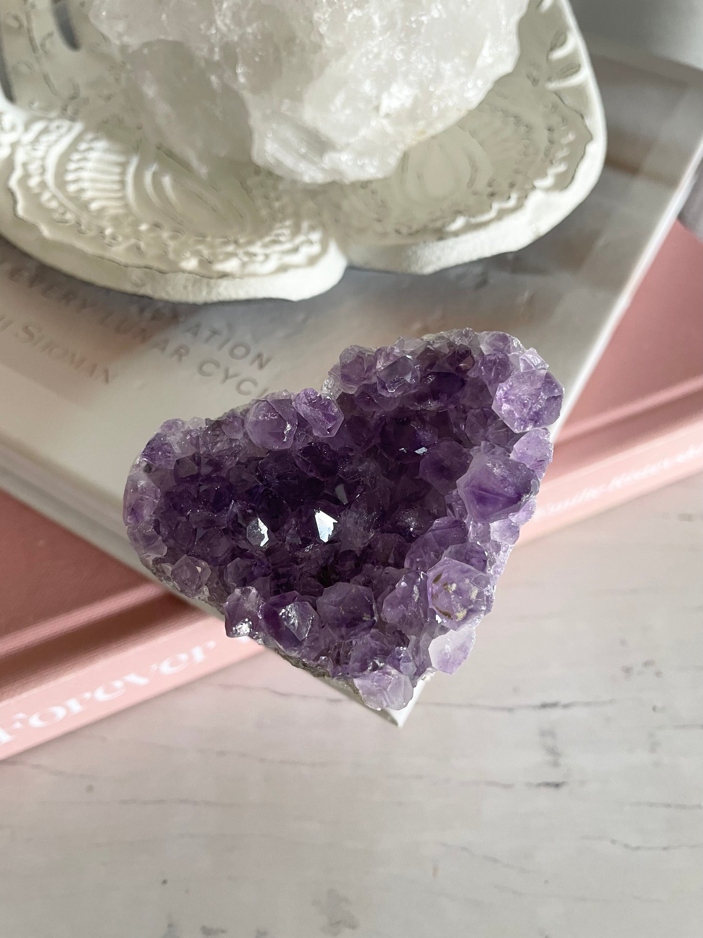 Amethyst Cluster Heart