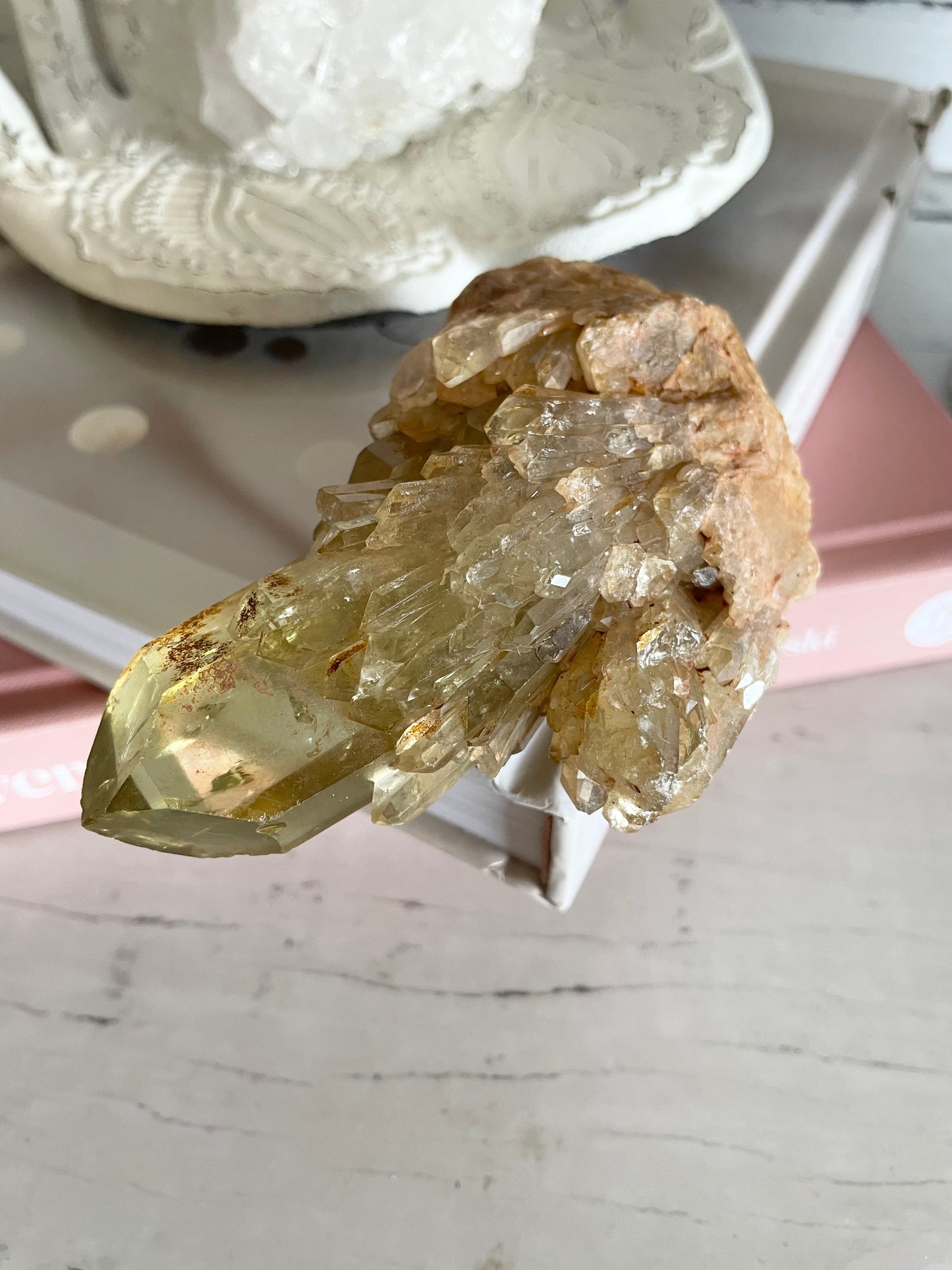 Natural Pineapple Citrine Cluster Point
