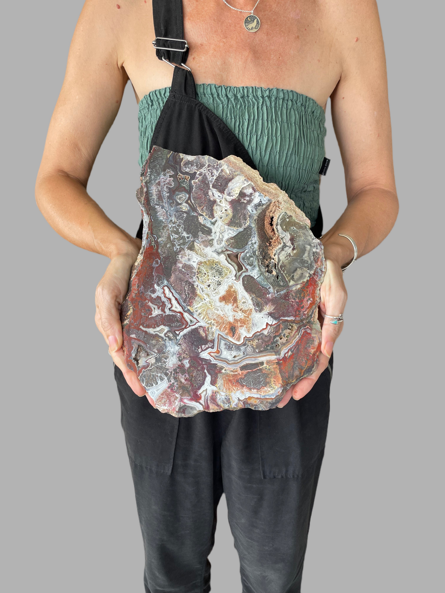 Mexican Crazy Lace Agate Slab with stand