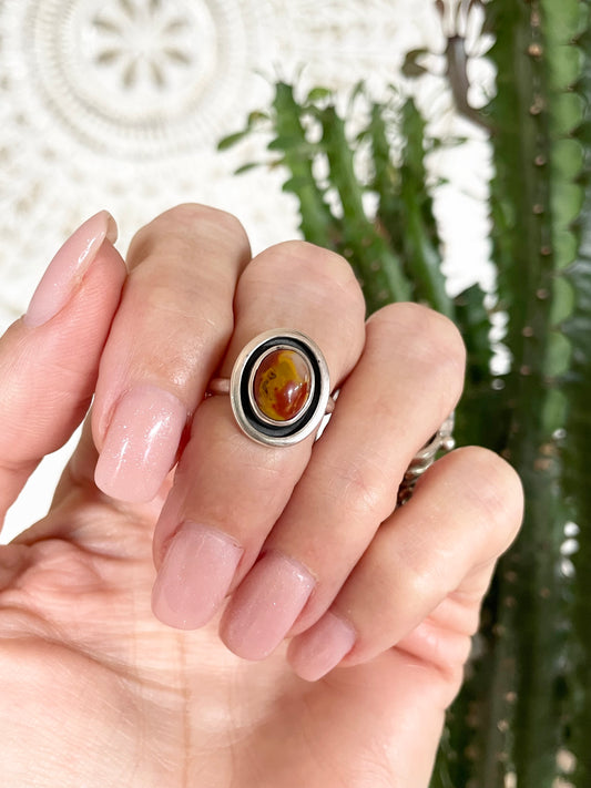 Mookaite Silver Ring ~ size 5.5