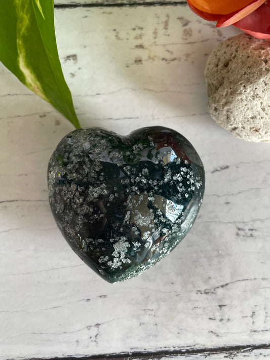 Moss Agate Heart