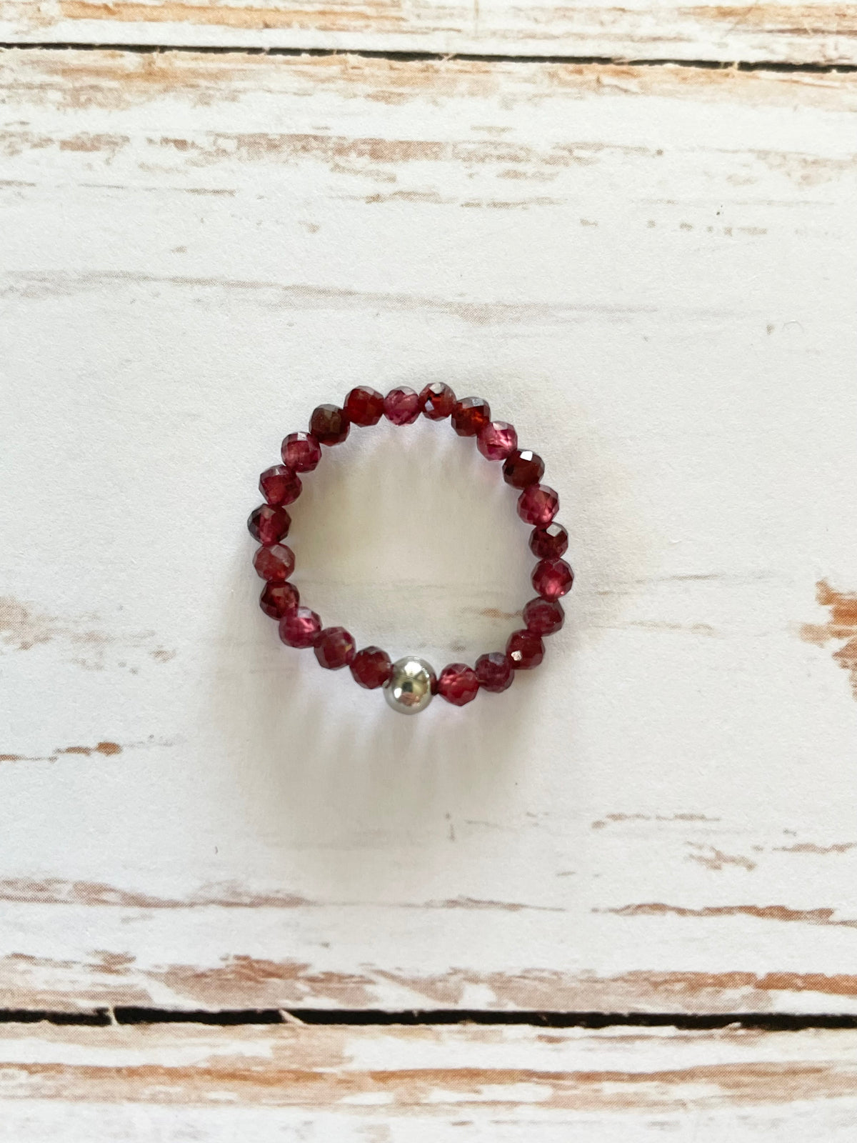 Faceted Garnet Ring Size 6-9