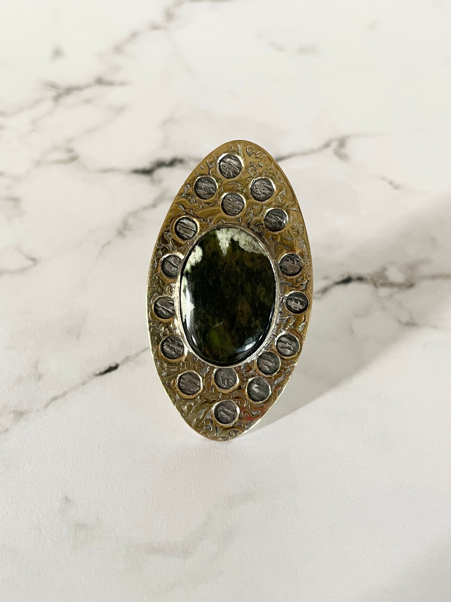 Chrome Chalcedony adjustable ring ~ sizes 6.5-10