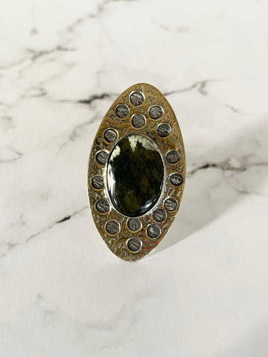 Chrome Chalcedony adjustable ring ~ sizes 6.5-10